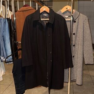 Classic Black Overcoat crew outfitters wool blend